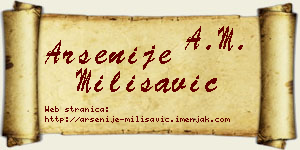 Arsenije Milisavić vizit kartica